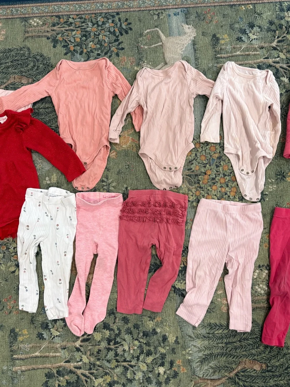 Carter's Pink Puffer Snowsuit with Red Sparkle Dress Set